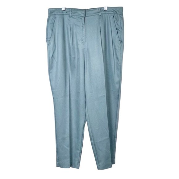 Croft & Barrow Womens Tapered Mid Rise Pants Size 18 Zapata Blue Relaxed Fit NWT - Picture 1 of 16